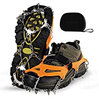 Los mejores  - Unigear Crampones Ligero de Nieve Hielo 18 Puntas Dientes De Acero Zapatos Antideslizante para Cámping Alpinismo…